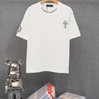 Chrome Hearts Embroidered Cross Logo White T-Shirt