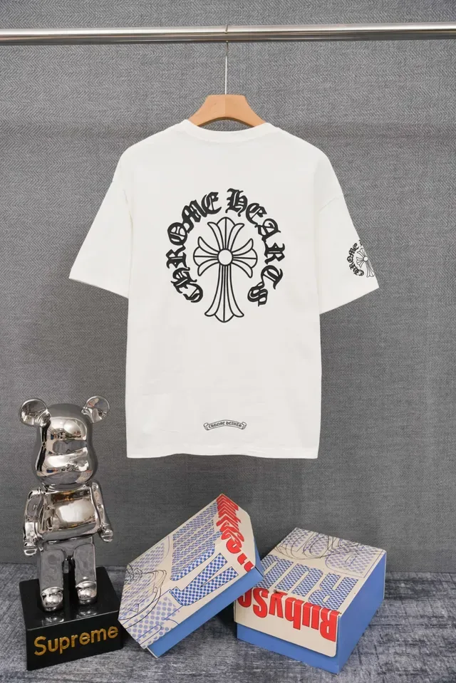 T-shirt blanc Chrome Hearts logo croix brodé 2