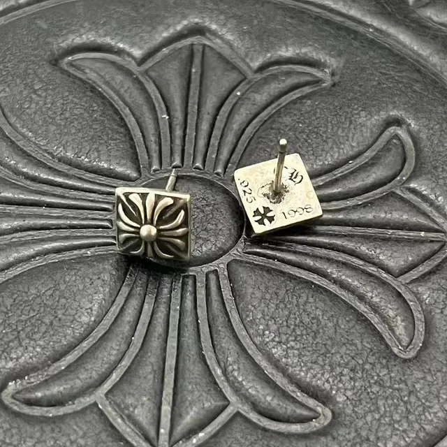 Chrome Hearts Floral Cross Square Stud Earrings 6