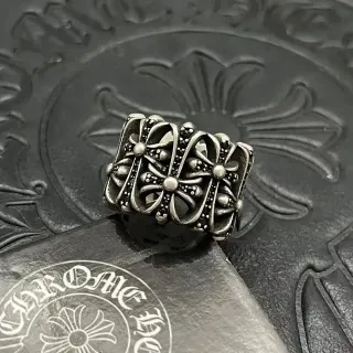 Chrome Hearts Floral Cross Wide Band Ring