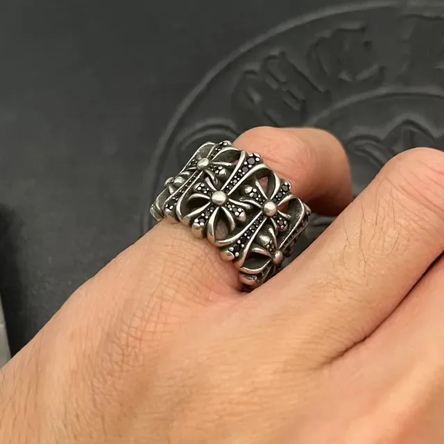 Chrome Hearts Floral Cross Wide Band Ring 2