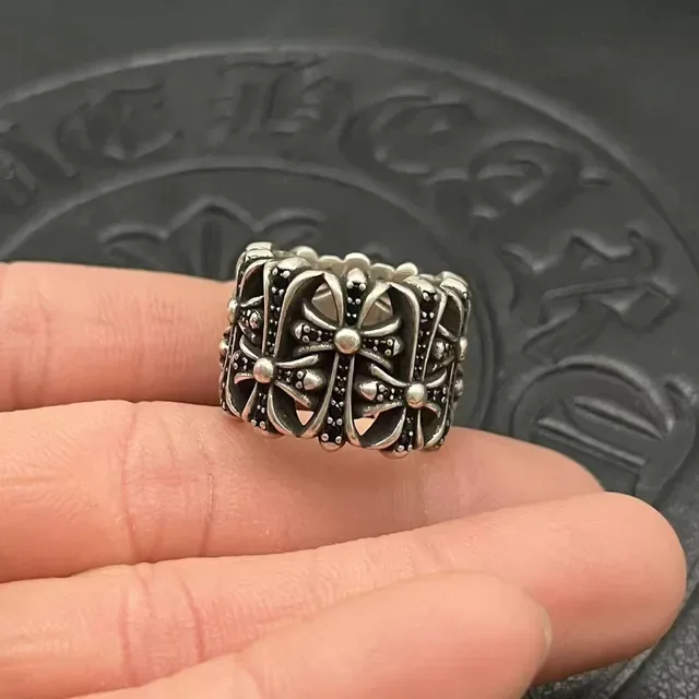 Chrome Hearts Floral Cross Wide Band Ring 3