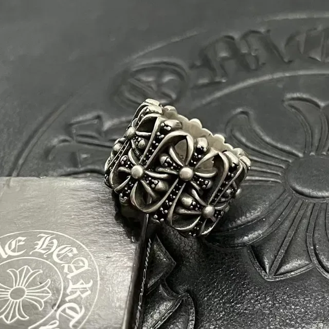 Chrome Hearts Floral Cross Wide Band Ring 8