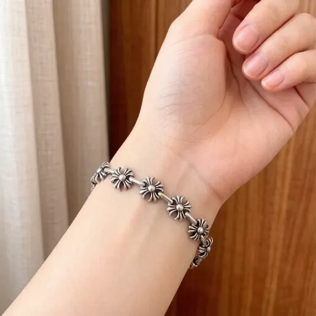 Chrome Hearts Floral-Link Silver-Toned Bracelet 3