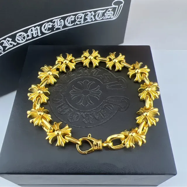 Chrome Hearts Floral-Link Silver-Toned Bracelet 8