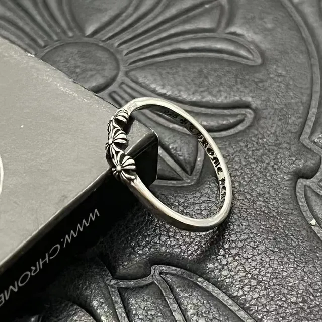 Chrome Hearts ফ্লোরাল মোটিফ অক্সিডাইজড সিলভার রিং 6