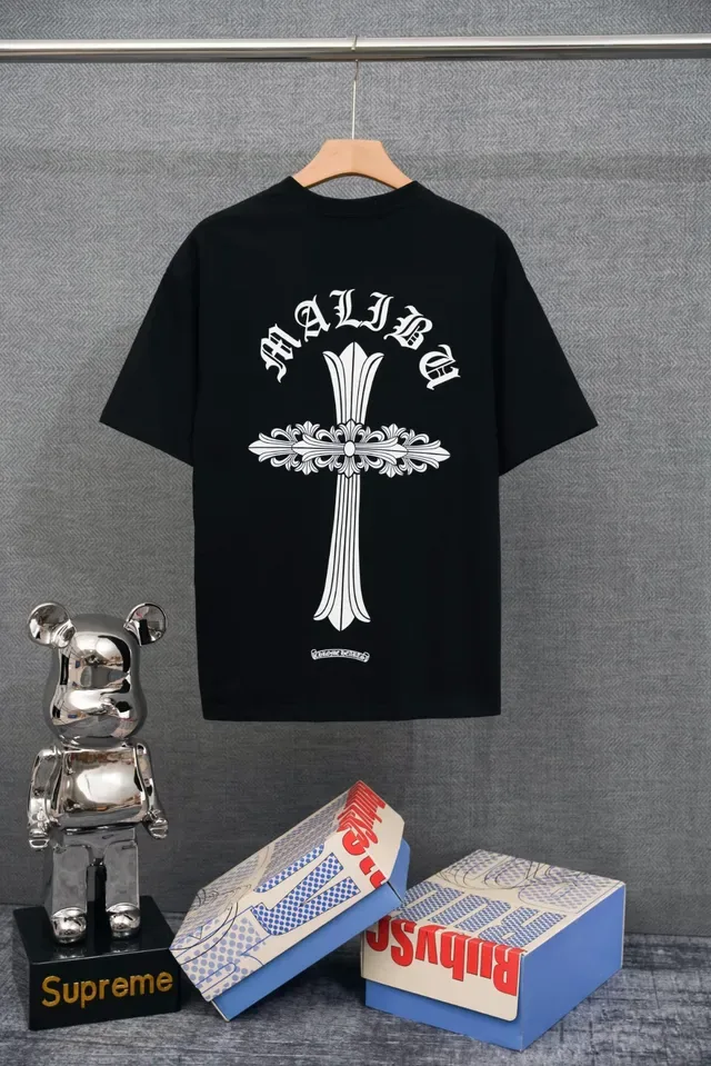 T-shirt blanc graphique Chrome Hearts Malibu Cross 2