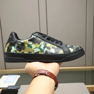 Coach Camouflage-Print Black Leather Lifestyle Sneakers
