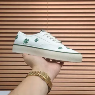 Converse White Green Canvas Upper Embroidered Clovers Lifestyle Sneakers