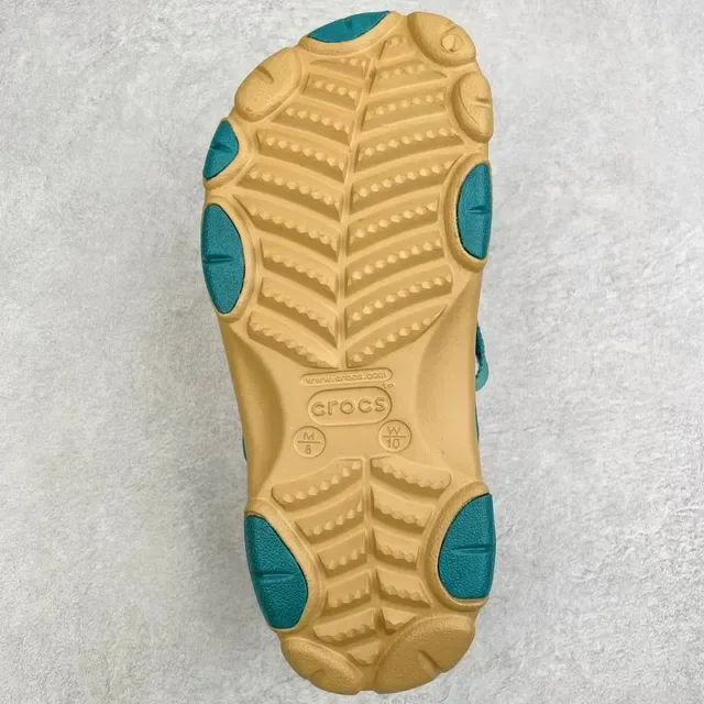 Crocs Echo Beige Azul Espuma Moldeada Correa Ajustable Zueco 2