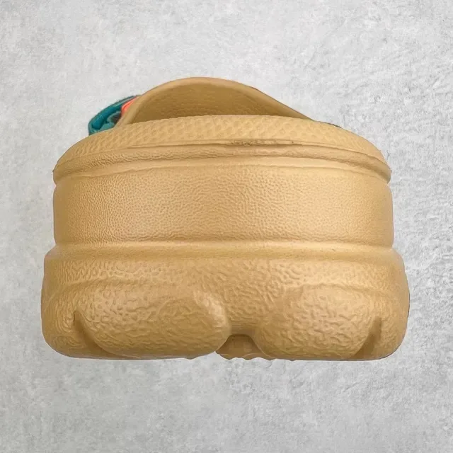 Crocs Echo Beige Azul Espuma Moldeada Correa Ajustable Zueco 3