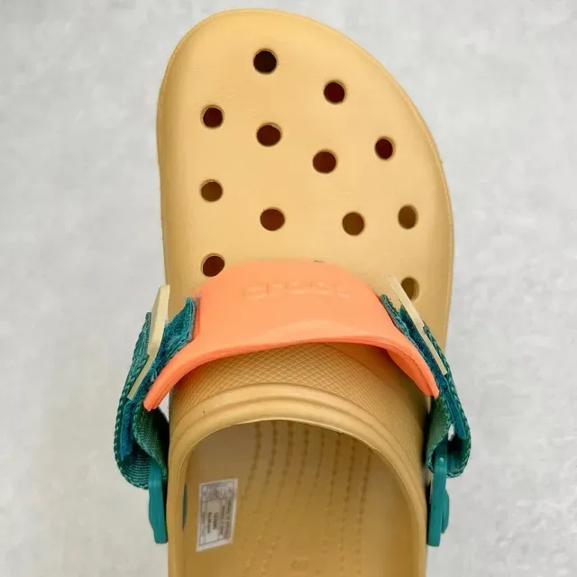 Crocs Echo Beige Azul Espuma Moldeada Correa Ajustable Zueco 7