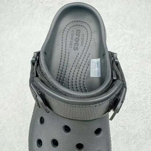 Crocs Echo Clog কালো প্ল্যাটফর্ম স্ট্র্যাপ ক্লগ 5