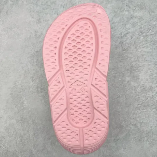 Crocs Rose Rouge Construction en Mousse Moulée Semelle Sculptée avec Nervures Sabot 9