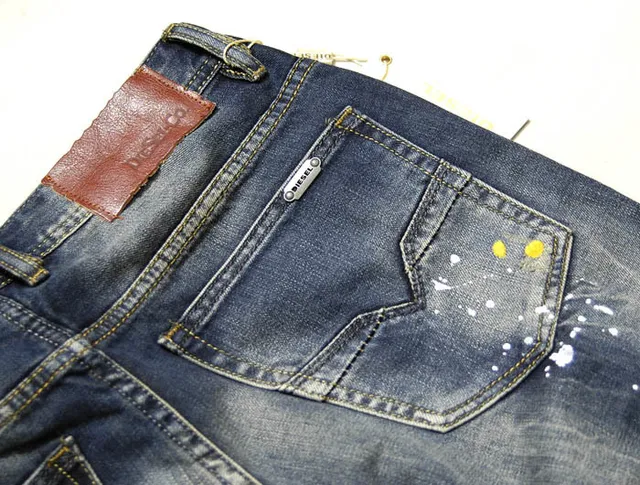 Diesel Darron Distressed Paint-Splatter Slim-Fit Jeans 3