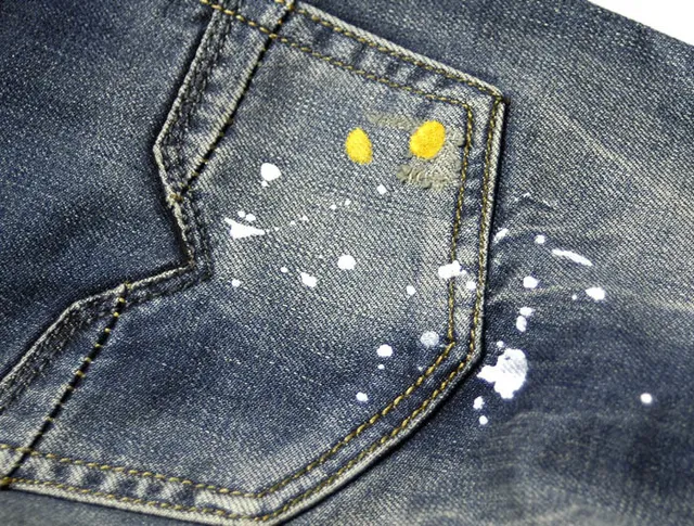 Diesel Darron Distressed Paint-Splatter Slim-Fit Jeans 5