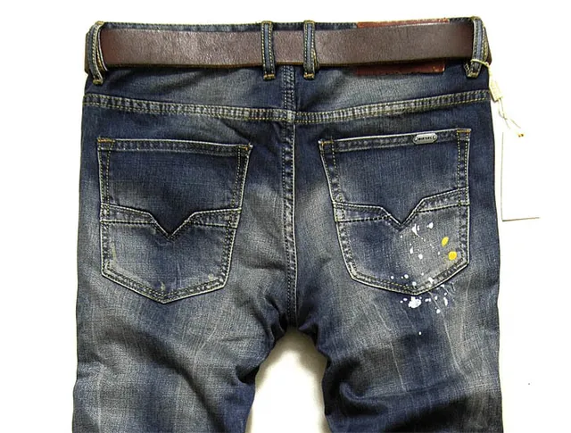 Diesel Darron Distressed Paint-Splatter Slim-Fit Jeans 7