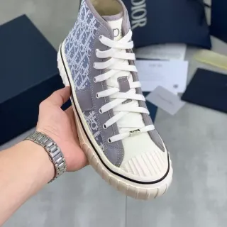 Dior B23 灰白高帮斜纹提花生活运动鞋