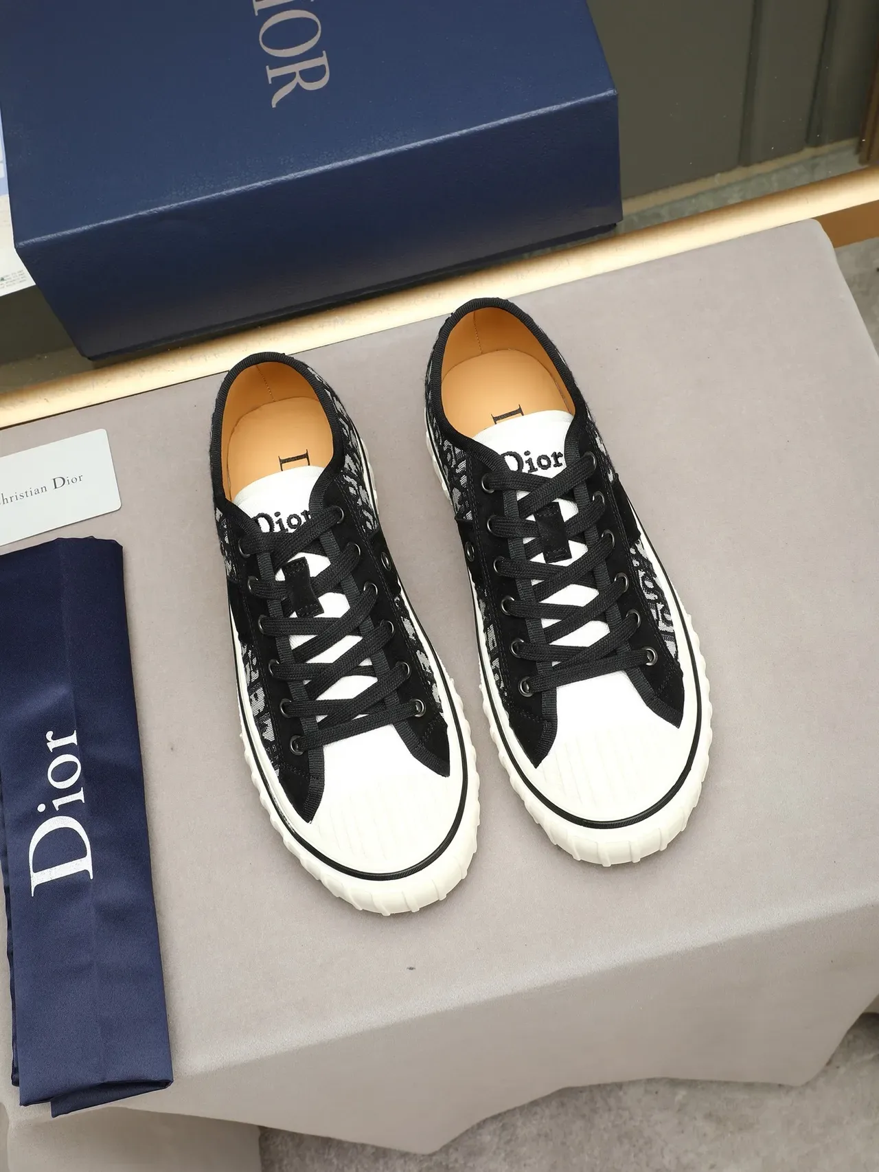 Dior B23 Monogram Jacquard et Suede Low-Top Lifestyle Sneakers 3