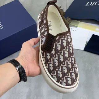 Dior B23 Monogram बुना हुआ स्लिप ऑन कैनवास जूते