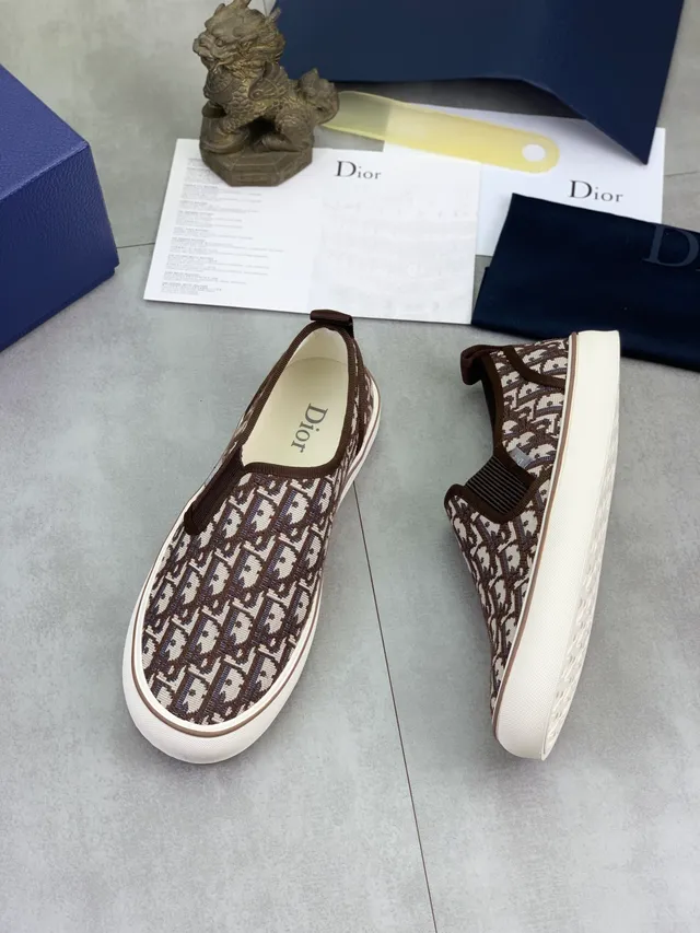Dior B23 Monogram 编织套脚帆布鞋 5