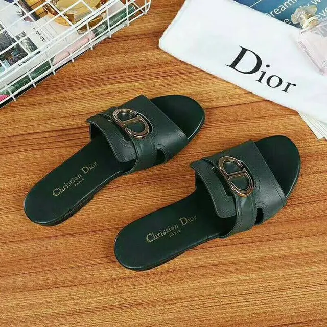 Dior B27 Sandálias de dupla tira com fivela em verde floresta 3