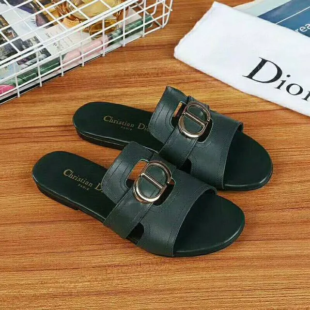 Dior B27 Sandálias de dupla tira com fivela em verde floresta 5