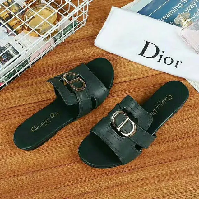 Dior B27 Sandálias de dupla tira com fivela em verde floresta 6