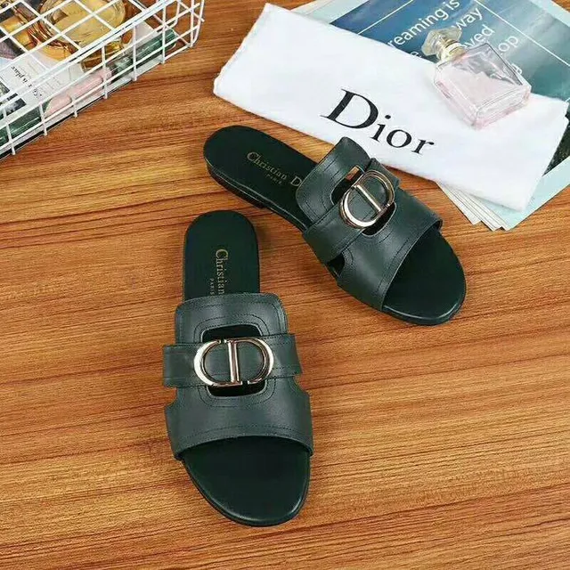 Dior B27 Sandálias de dupla tira com fivela em verde floresta 7