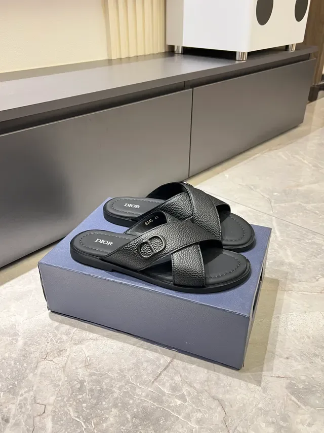 Dior B27 Slide Sandals Crossed Strap Slippers 11