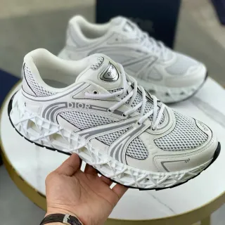 Dior B27 सफेद और ग्रे मेश लाइफस्टाइल स्नीकर