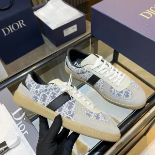 Dior Beige Bleu Monogram-Print Sneakers Lifestyle Textil Suede Overlays