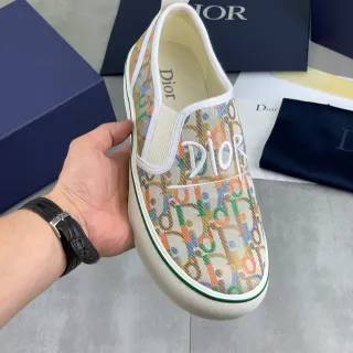 Chaussures lifestyle Dior beige multicolor slip-on monogramme oblique canvas