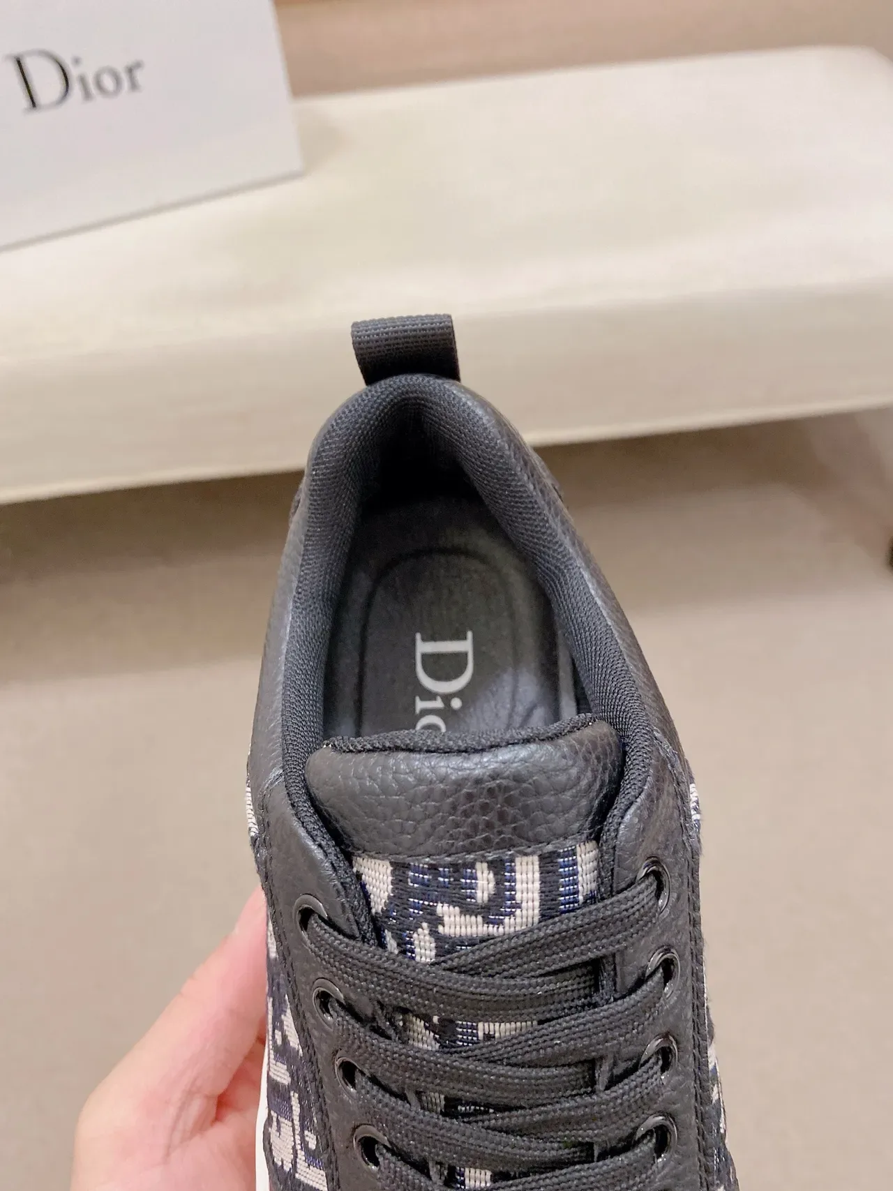 Dior 黑米 印花 纺织 粒面皮革 覆盖 生活方式运动鞋 4