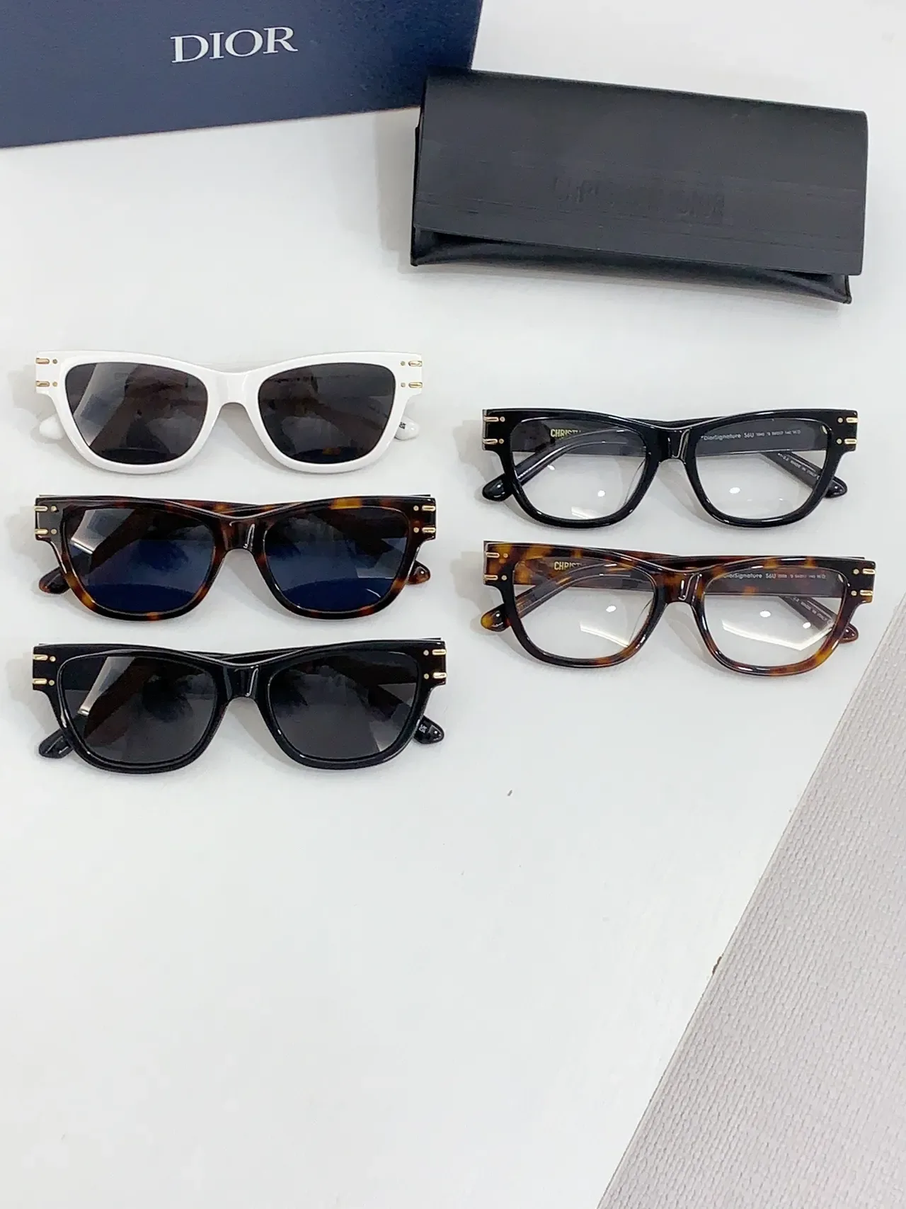 Dior Black Brown Rectangular Front Acetate Frame Optical Glasses 4
