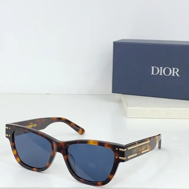 Dior Black Brown Rectangular Front Acetate Frame Optical Glasses 9