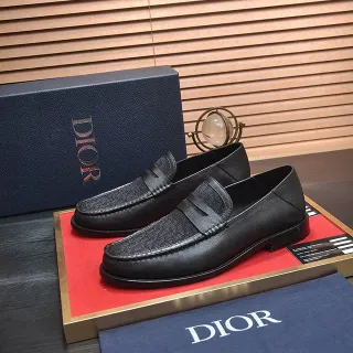 Dior Cuir Noir Penny Strap Mocassin