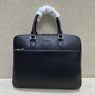 Dior Black Structured Leather Top-Handle Boston Bag