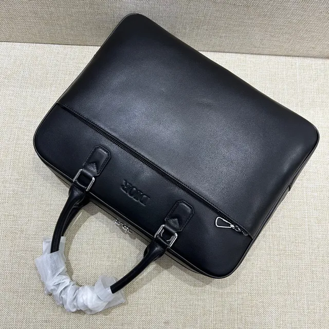 Dior Black Structured Leather Top-Handle Boston Bag 3