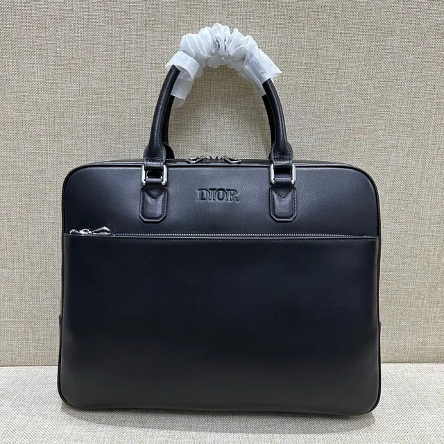 Dior Black Structured Leather Top-Handle Boston Bag 6