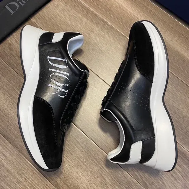Dior Preto Branco Material Misto Superior Logo Lateral Bold Tênis Lifestyle 3