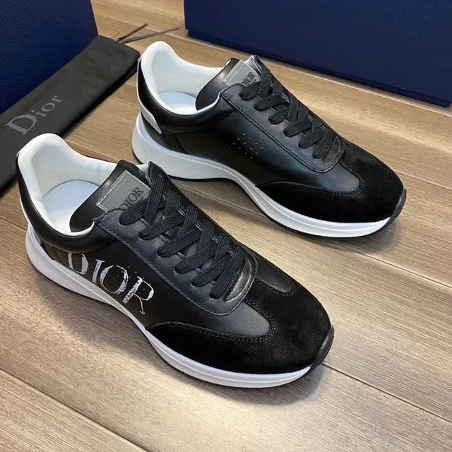 Dior Preto Branco Material Misto Superior Logo Lateral Bold Tênis Lifestyle 4