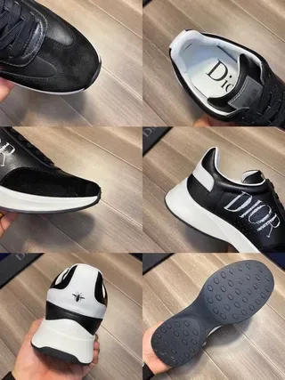Dior Preto Branco Material Misto Superior Logo Lateral Bold Tênis Lifestyle 5