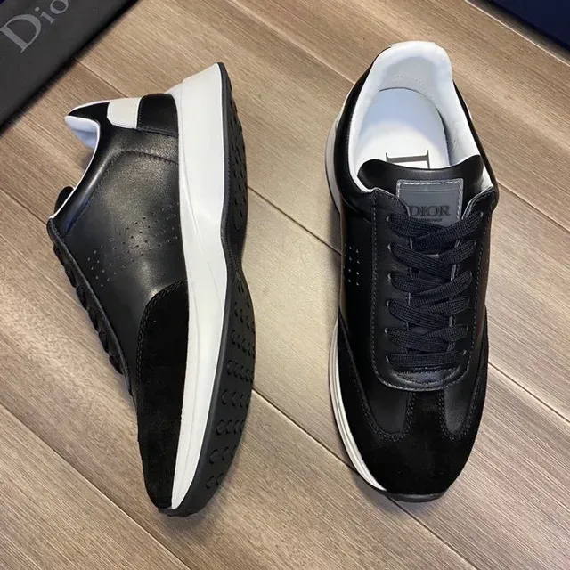 Dior Preto Branco Material Misto Superior Logo Lateral Bold Tênis Lifestyle 6
