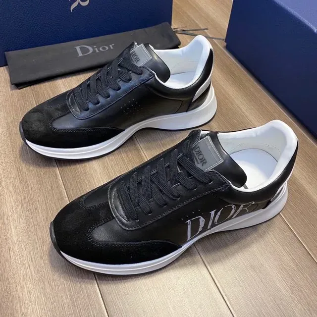 Dior Preto Branco Material Misto Superior Logo Lateral Bold Tênis Lifestyle 7