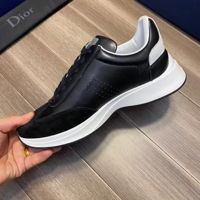 Dior Preto Branco Material Misto Superior Logo Lateral Bold Tênis Lifestyle 8