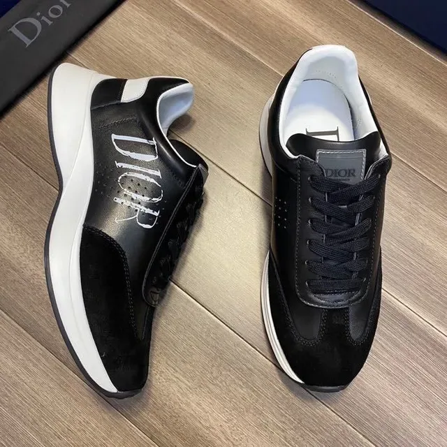 Dior Preto Branco Material Misto Superior Logo Lateral Bold Tênis Lifestyle 9