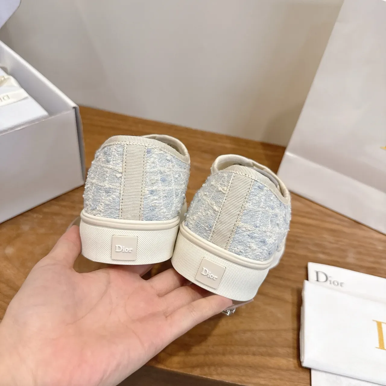 Dior Canvas Speckled Light Blue Lifestyle Sneakers 3