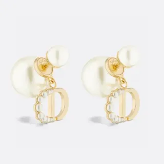 Boucles d'oreilles Dior Or Blanc Métal Perles Cultivées