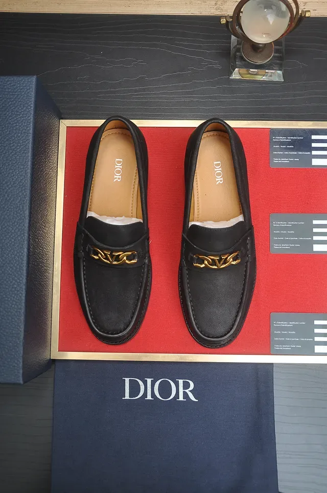 Dior Horsebit 1955 Black Leather Gold Horsebit Loafers 4